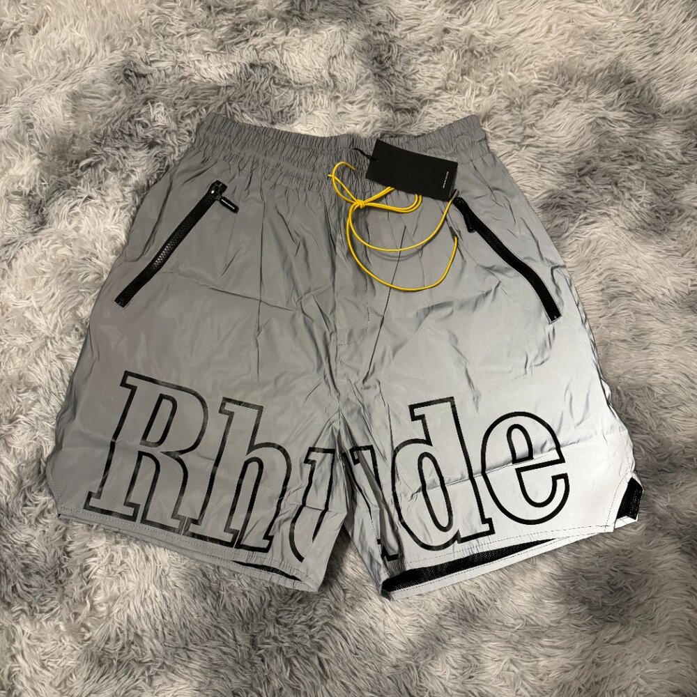 Rhude Silver Reflective Athletic Shorts Size Small or  Large